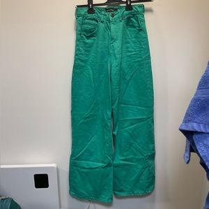 teal green jeans, new without tags